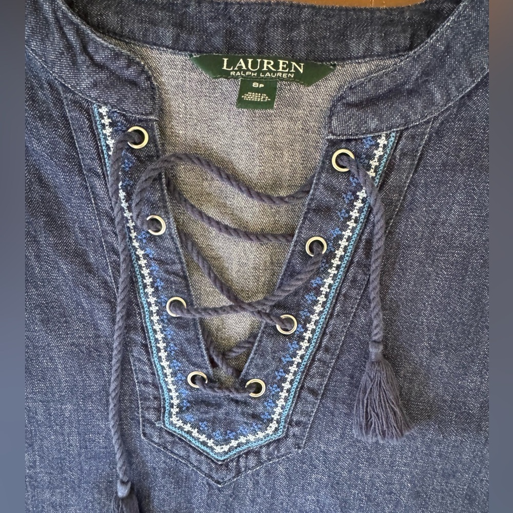 Lauren Ralph Lauren Blue Denim Dress. Women’s 8P - Picture 2 of 6